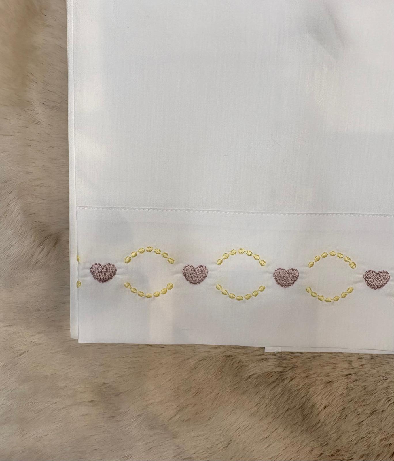 Set 3Pz Lenzuolino con ricamo cuori - Marlù