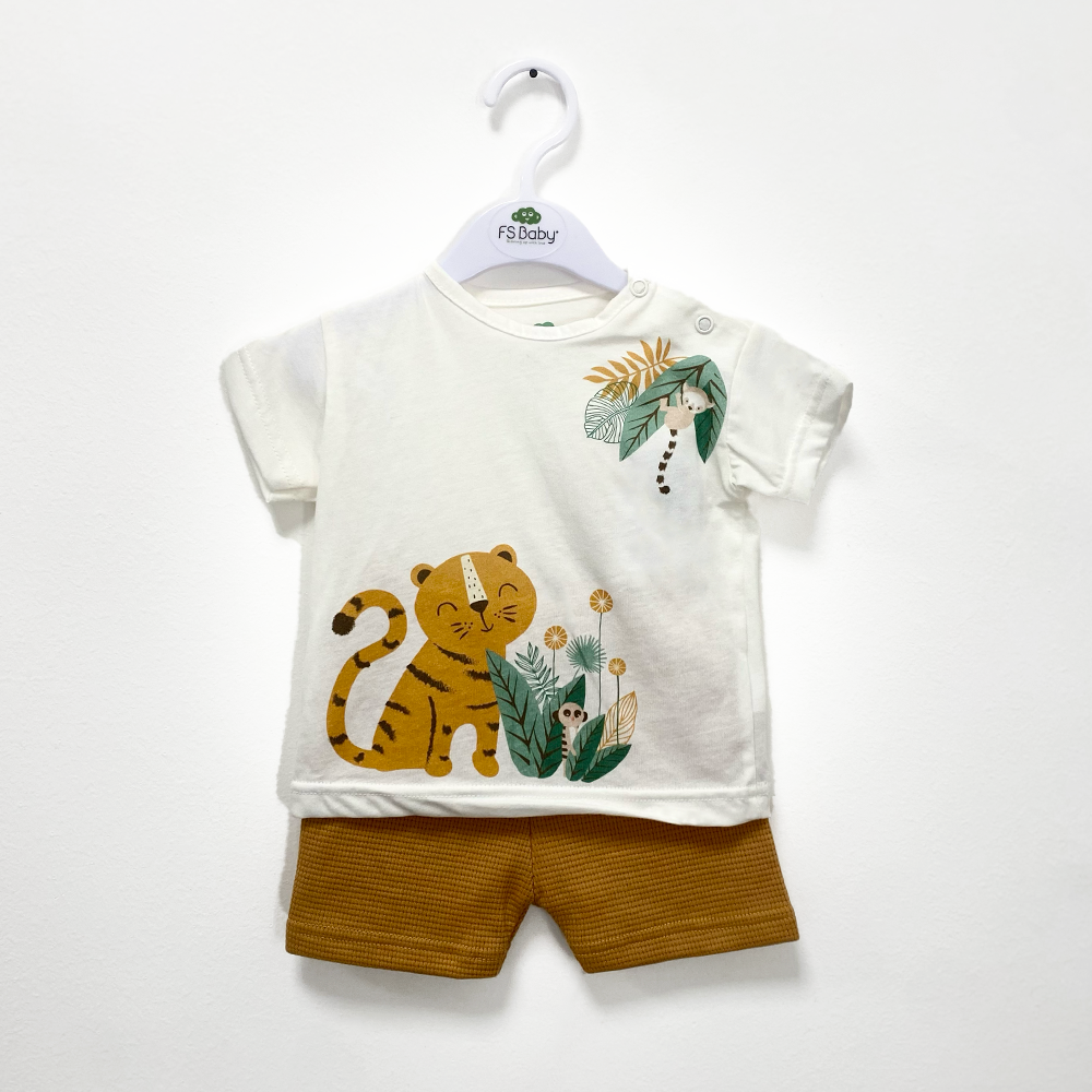 Abitino bambino tigre estivo 2 pezzi - dalla 3 alla 24 mesi