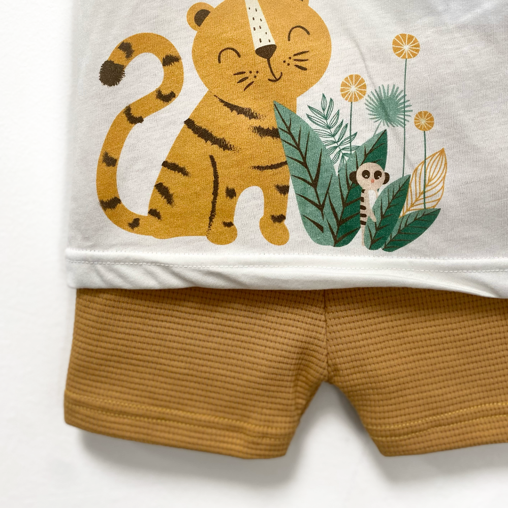 Abitino bambino tigre estivo 2 pezzi - dalla 3 alla 24 mesi