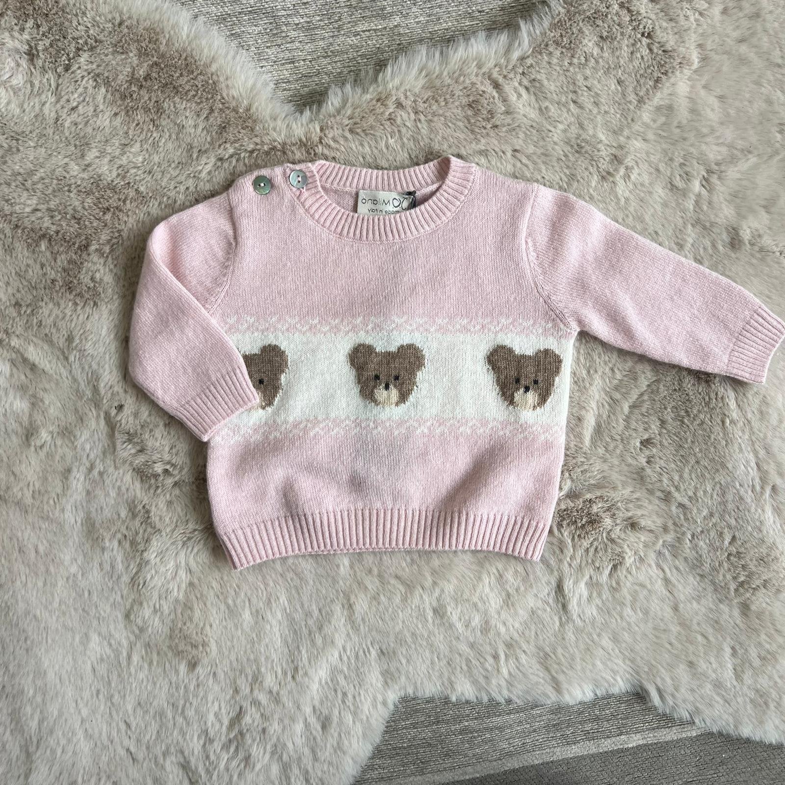 abitino rosa con orsetti e gonna in velluto jo milano 