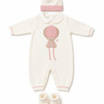Set Nascita in Lana Mongolfiera Marsala Vaniglia - Marlù