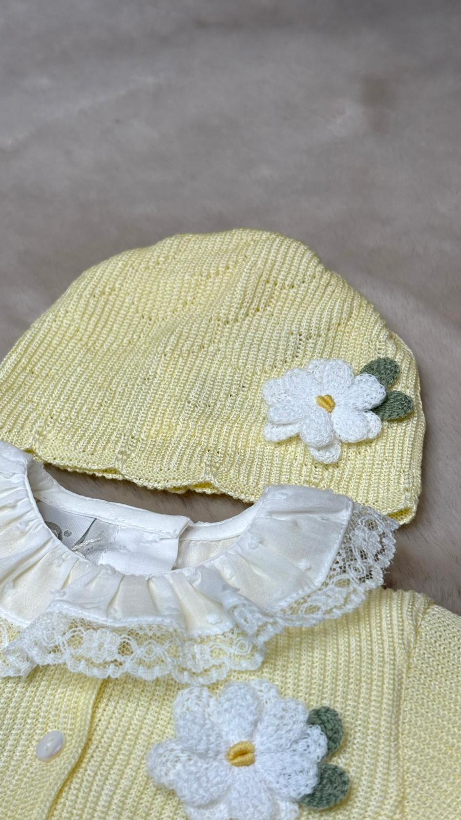 Completo in filo Giallo con cardigan - Marlù