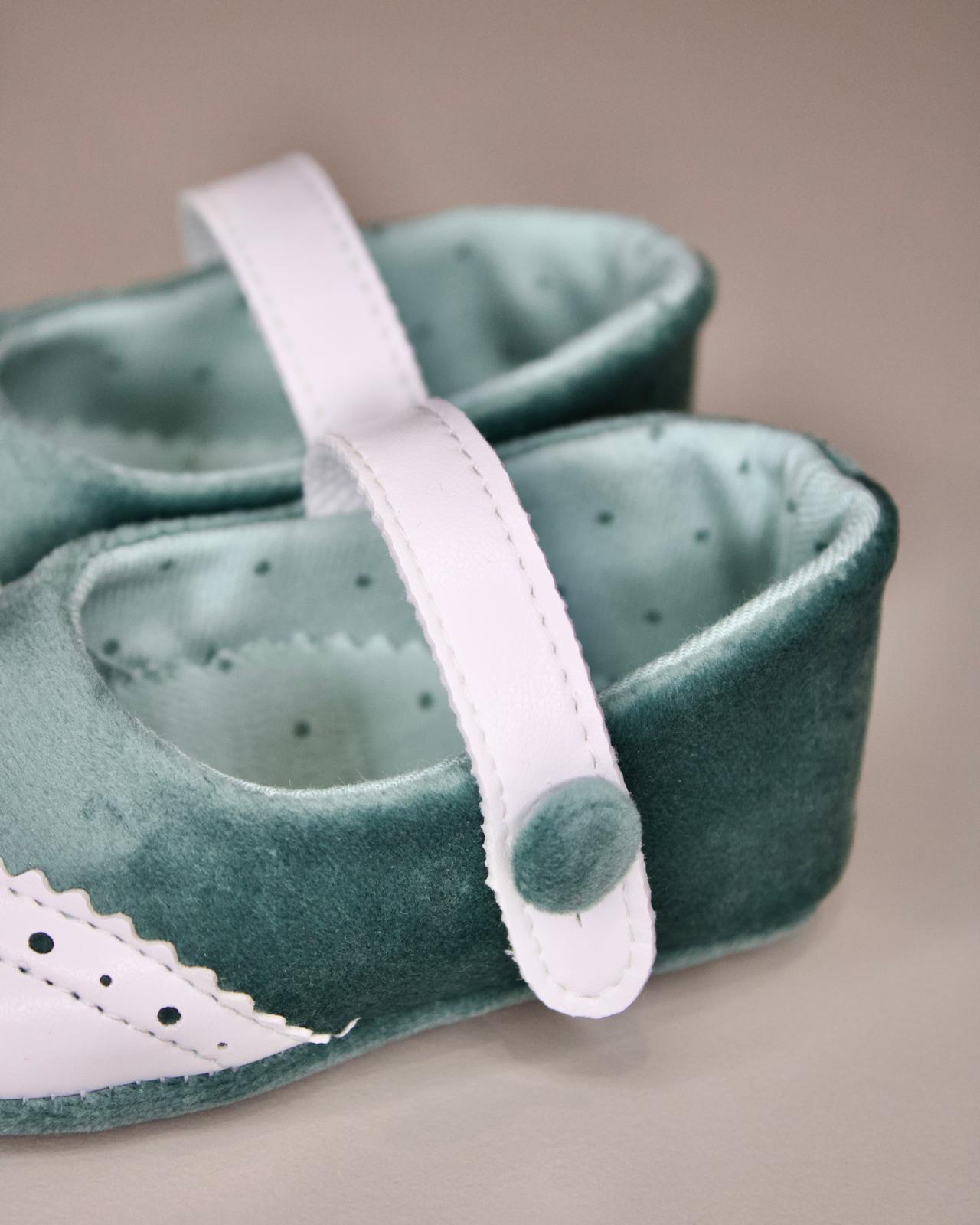 Scarpette in velluto Verde Salvia - Marlù