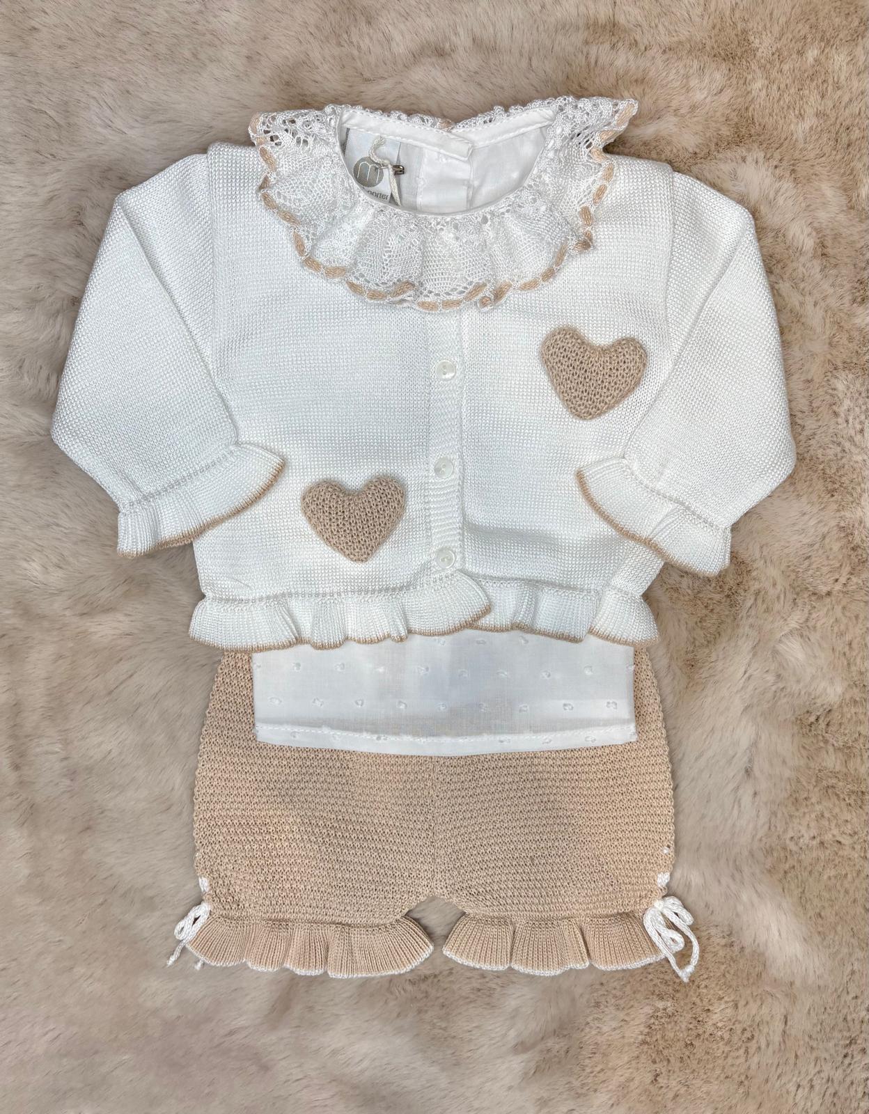 Completino 3pz con pantaloncino cardigan camicina - Marlù