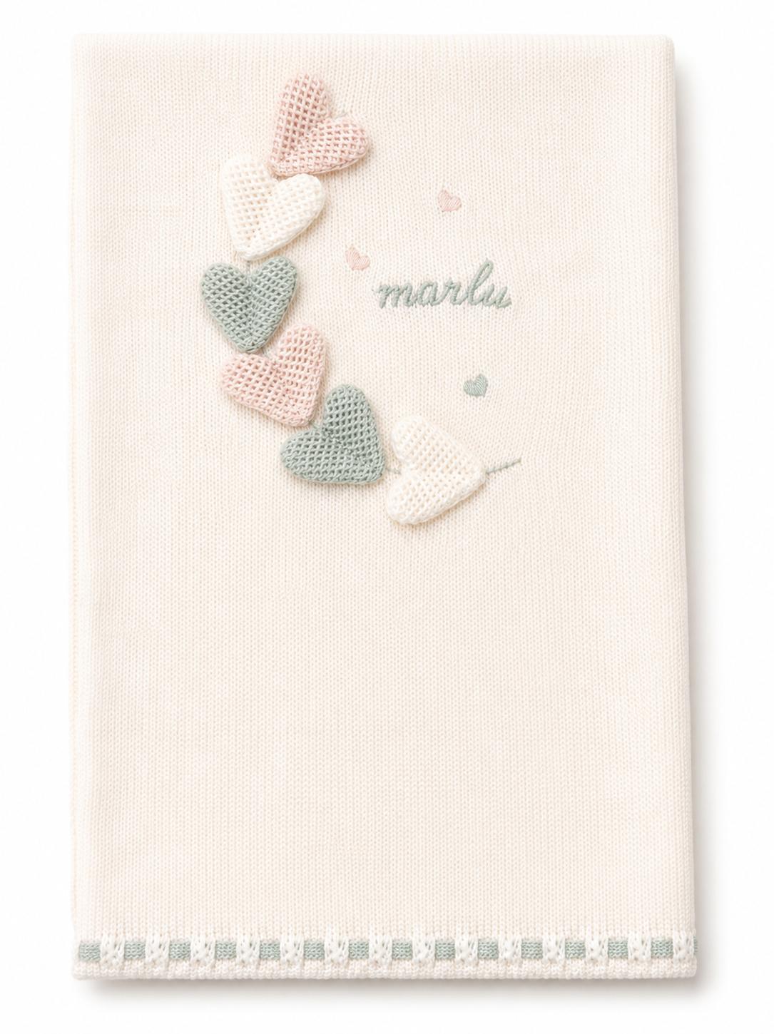 Coperta in Lana Det. Cuori - Marlù