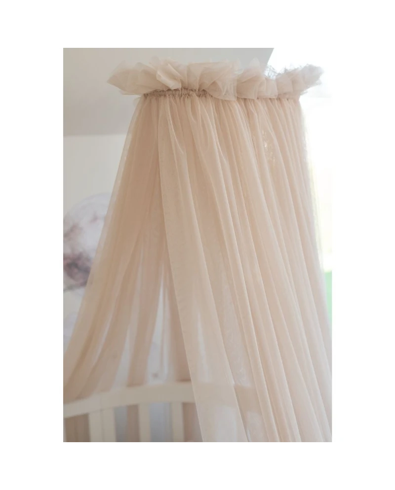 Baldacchino in tulle per lettino + supporto incluso - Beige - Waldin