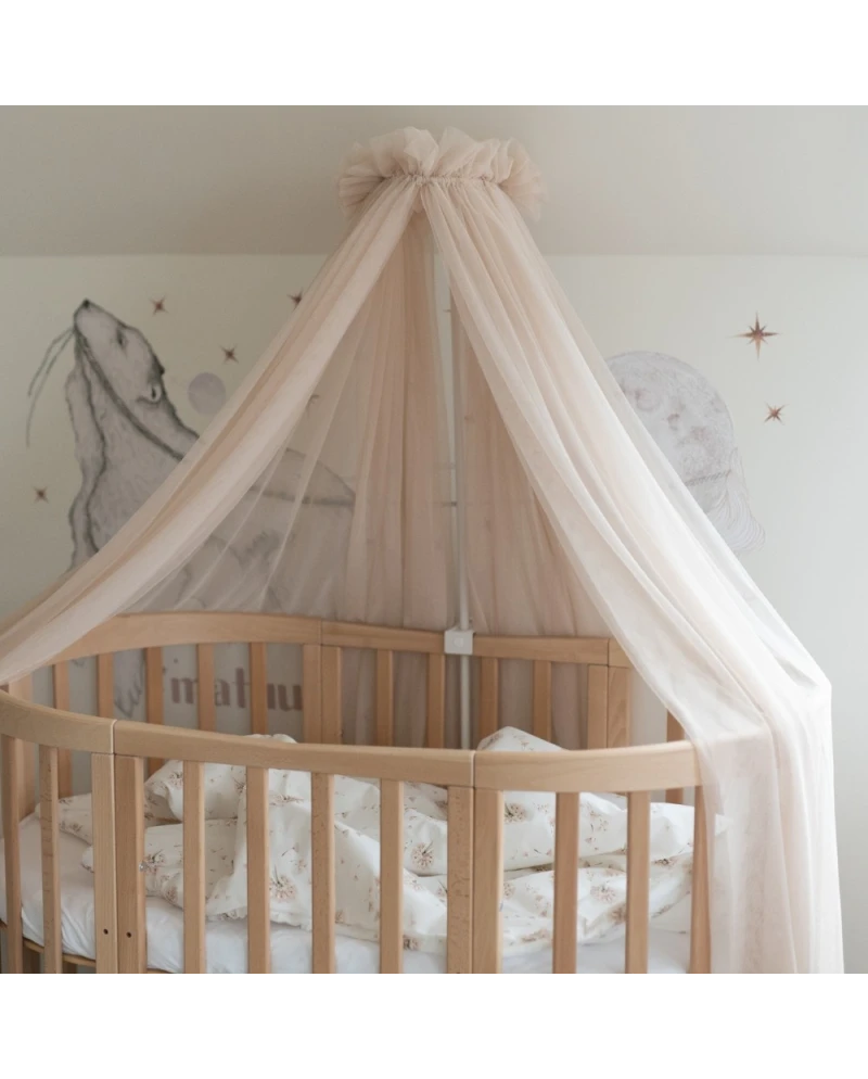 Baldacchino in tulle per lettino + supporto incluso - Beige - Waldin