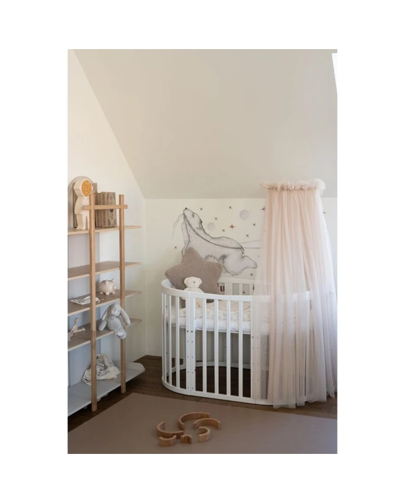 Baldacchino in tulle per lettino + supporto incluso - Beige - Waldin