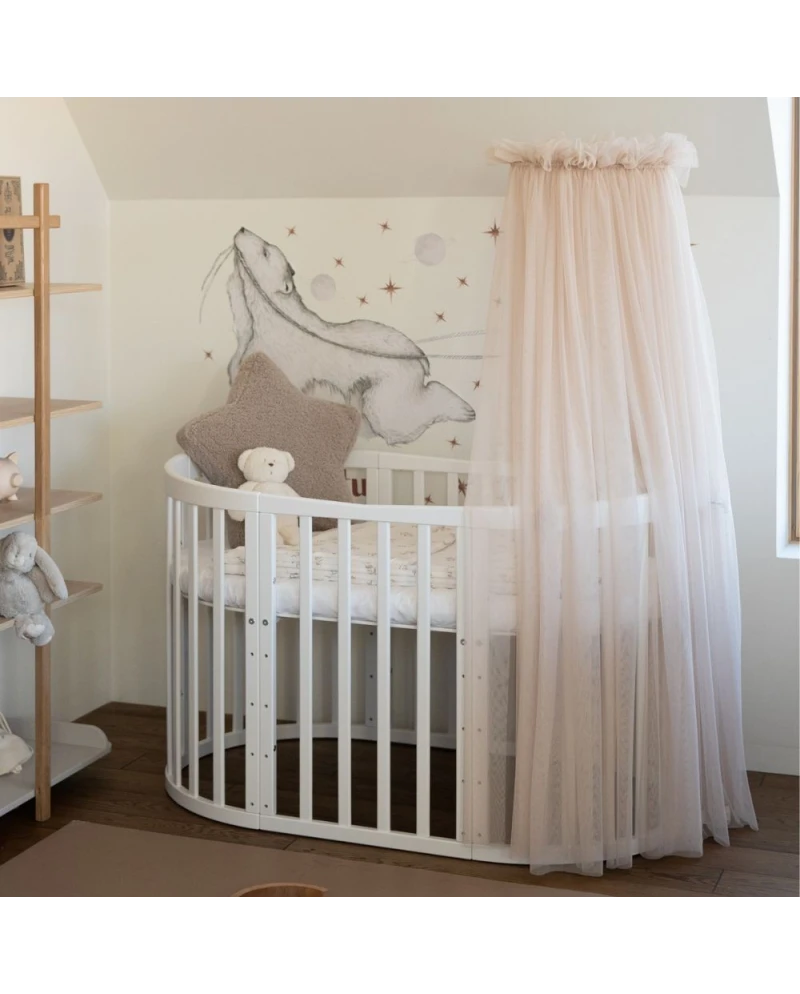 Baldacchino in tulle per lettino + supporto incluso - Beige - Waldin