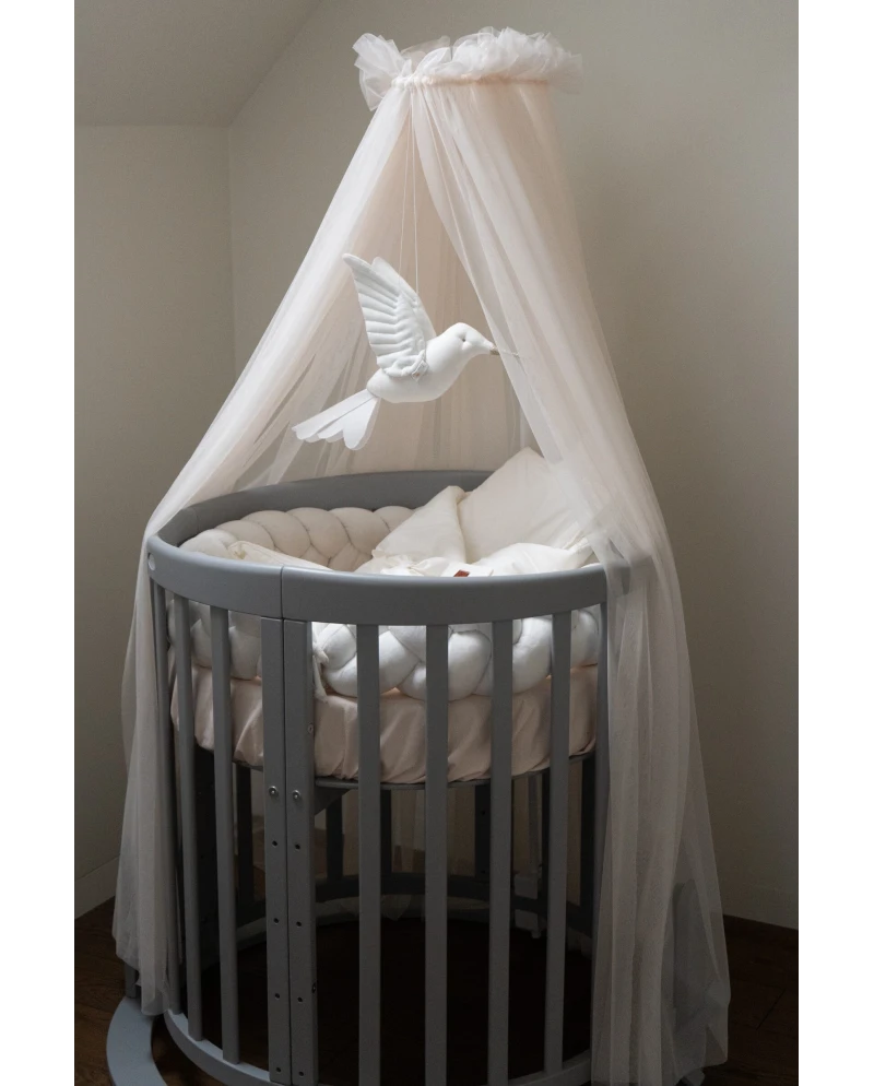 Baldacchino in tulle per lettino + supporto incluso - Champagne - Waldin