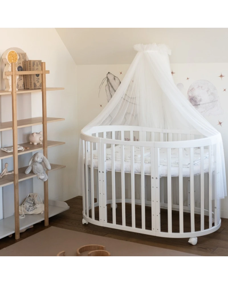 Baldacchino in tulle per lettino + supporto incluso - Ecru - Waldin