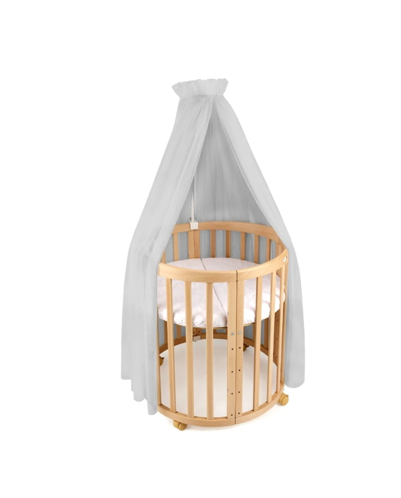 Baldacchino in tulle per lettino + supporto incluso - Grigio - Waldin