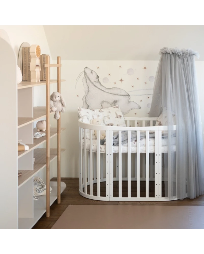 Baldacchino in tulle per lettino + supporto incluso - Grigio - Waldin