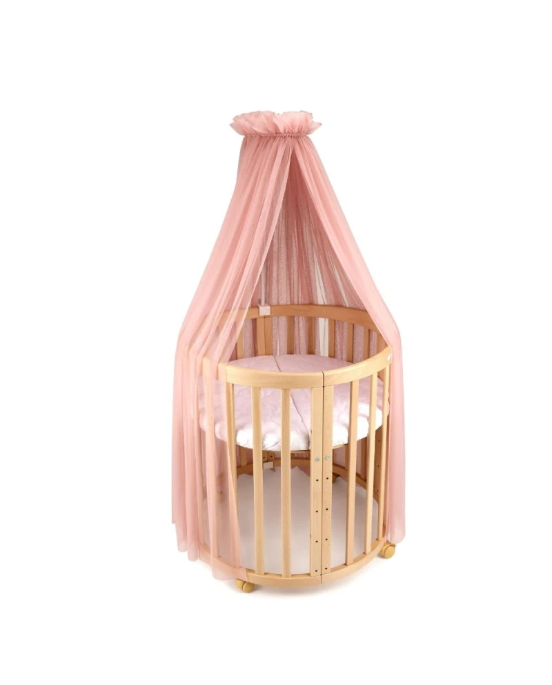 Baldacchino in tulle per lettino + supporto incluso - Rosa - Waldin