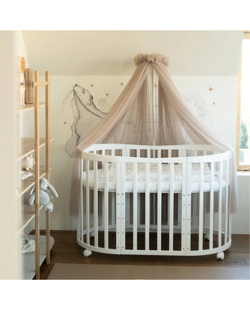 Baldacchino in tulle per lettino + supporto incluso - Taupe - Waldin