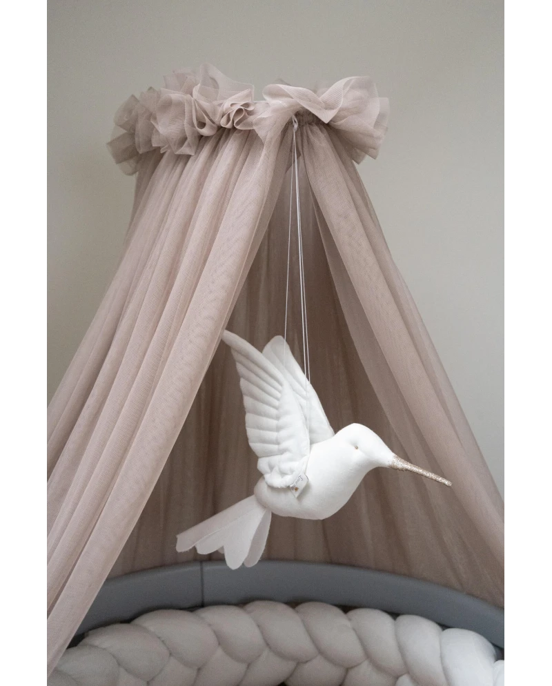 Baldacchino in tulle per lettino + supporto incluso - Taupe - Waldin