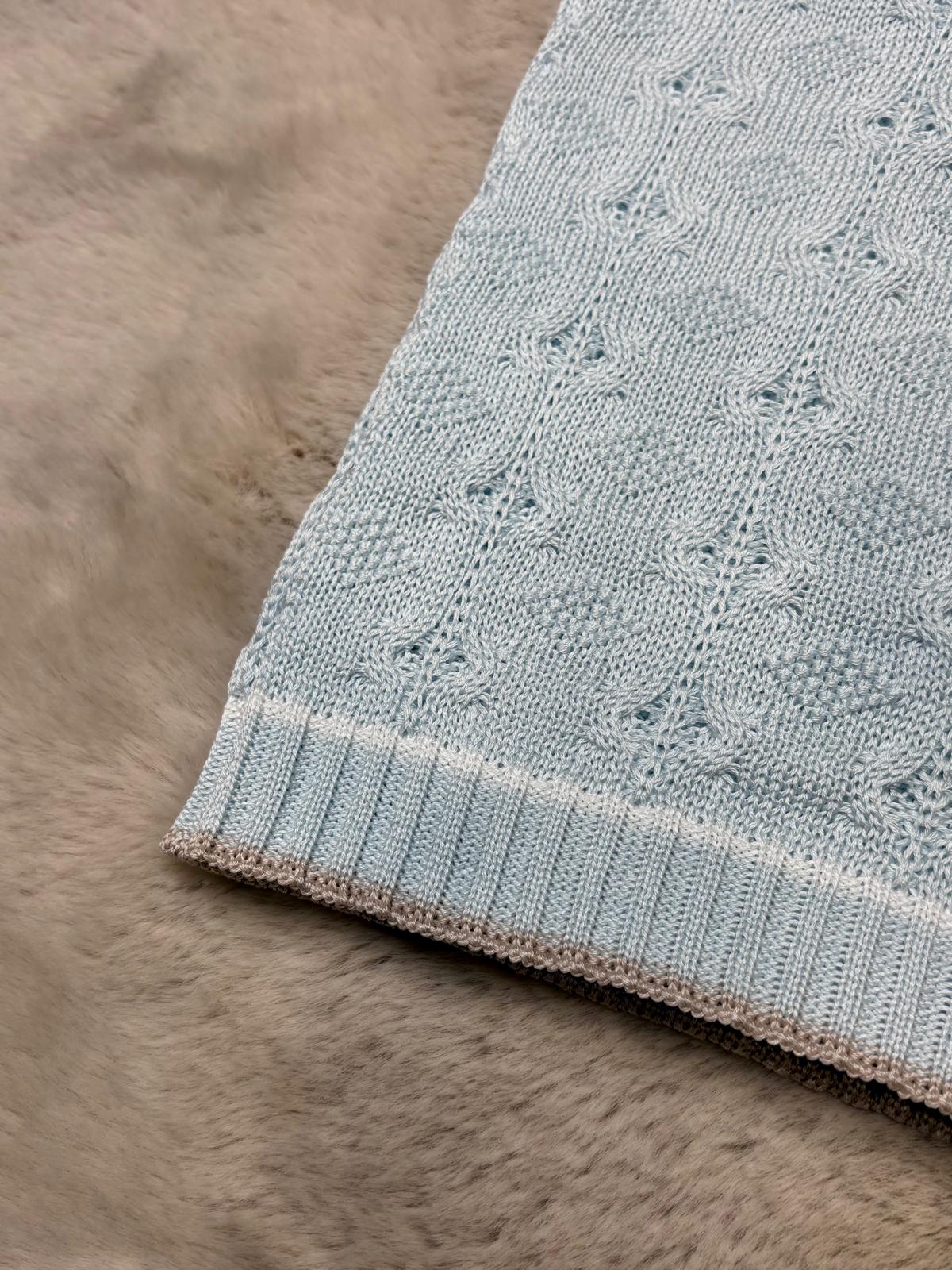 Copertina azzurro con rifiniture beige - Marlù