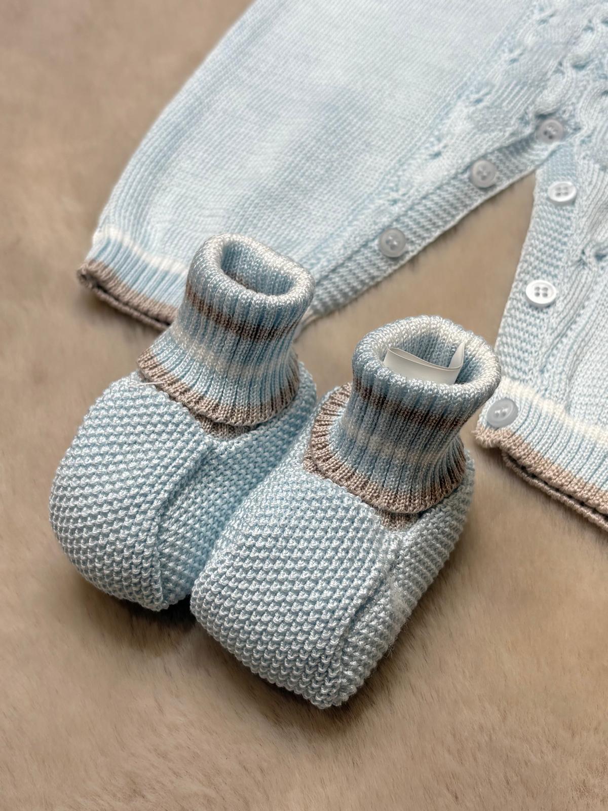 Set 3Pz Azzurro con ricamo Orsetto - Marlù