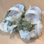 Ballerine Cerimonia con fiori col verde e bianco - Marlù