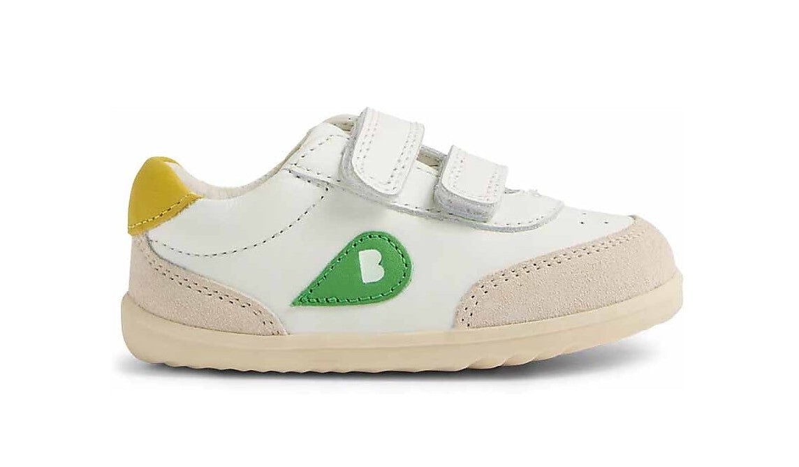 Bobux Step Up Chalk White Retro Green - Bobux