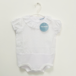 body juliana bianco in organza a pois tono su tono abbigliamento juliana rivenditori juliana