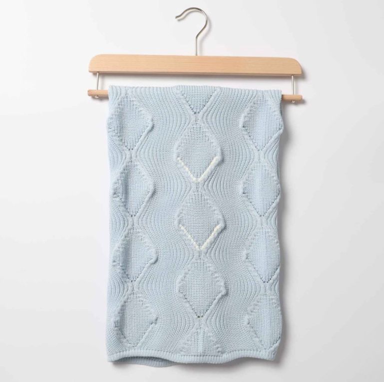 Coperta in Maglia con Passanastro in Lana - Marlù