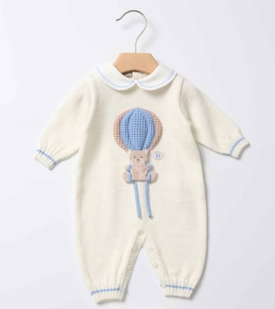 Set Nascita in Lana Mongolfiera Vaniglia Cielo - Marlù