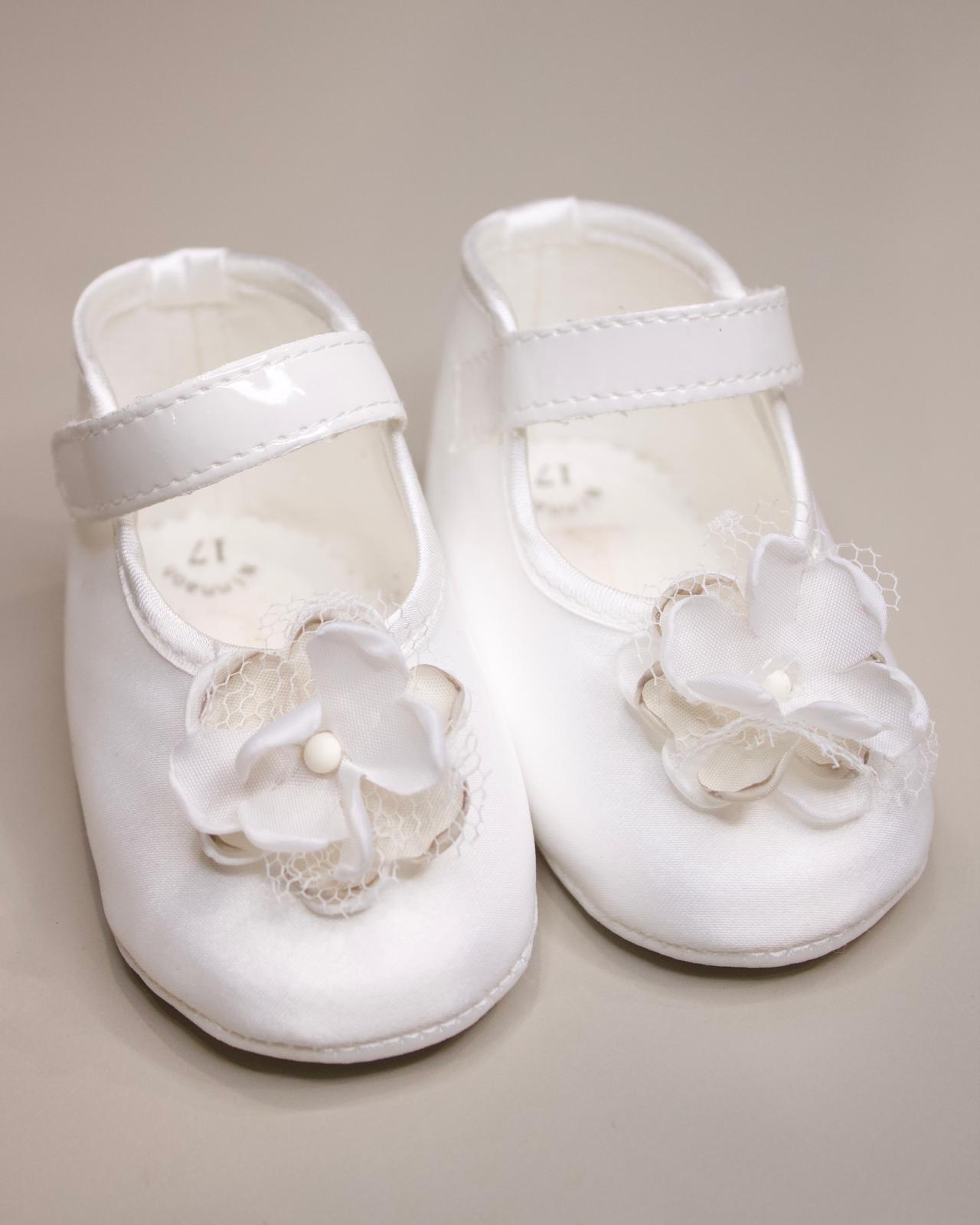 Scarpette Bianche con Fiore - Ninnaoh