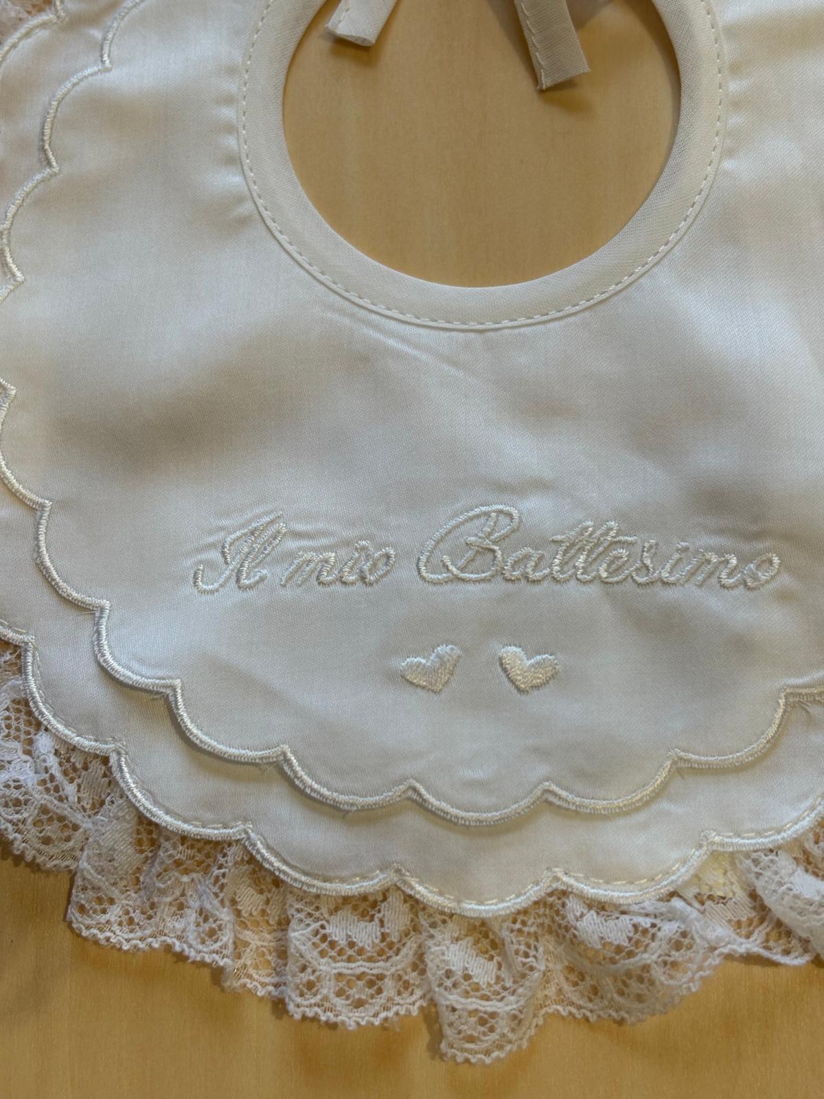 Bavetta con merletto "Il mio Battesimo" - Marlù