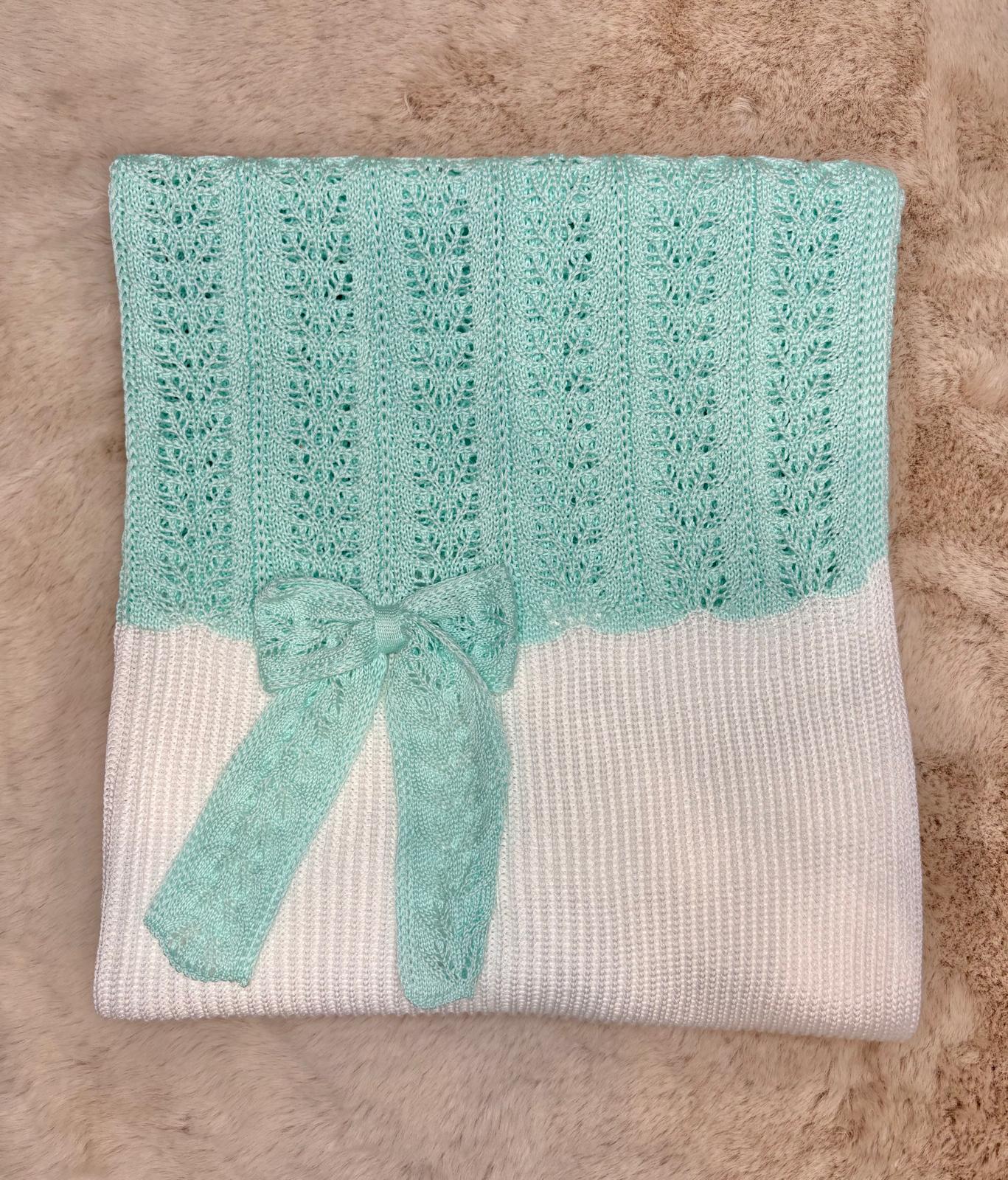 Copertina con fiocco verde tiffany - Marlù