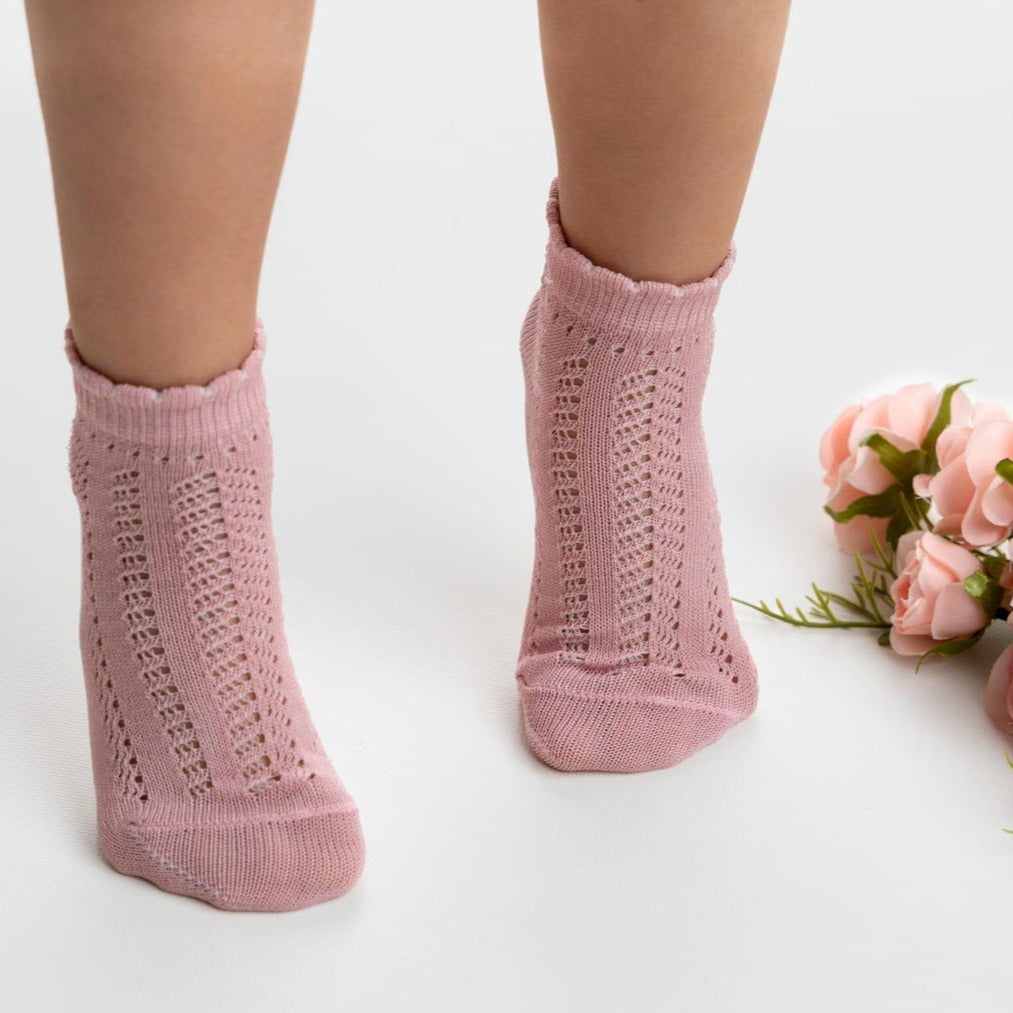 calzini traforati estivi meia pata neonato rosa fino alla 24 mesi 