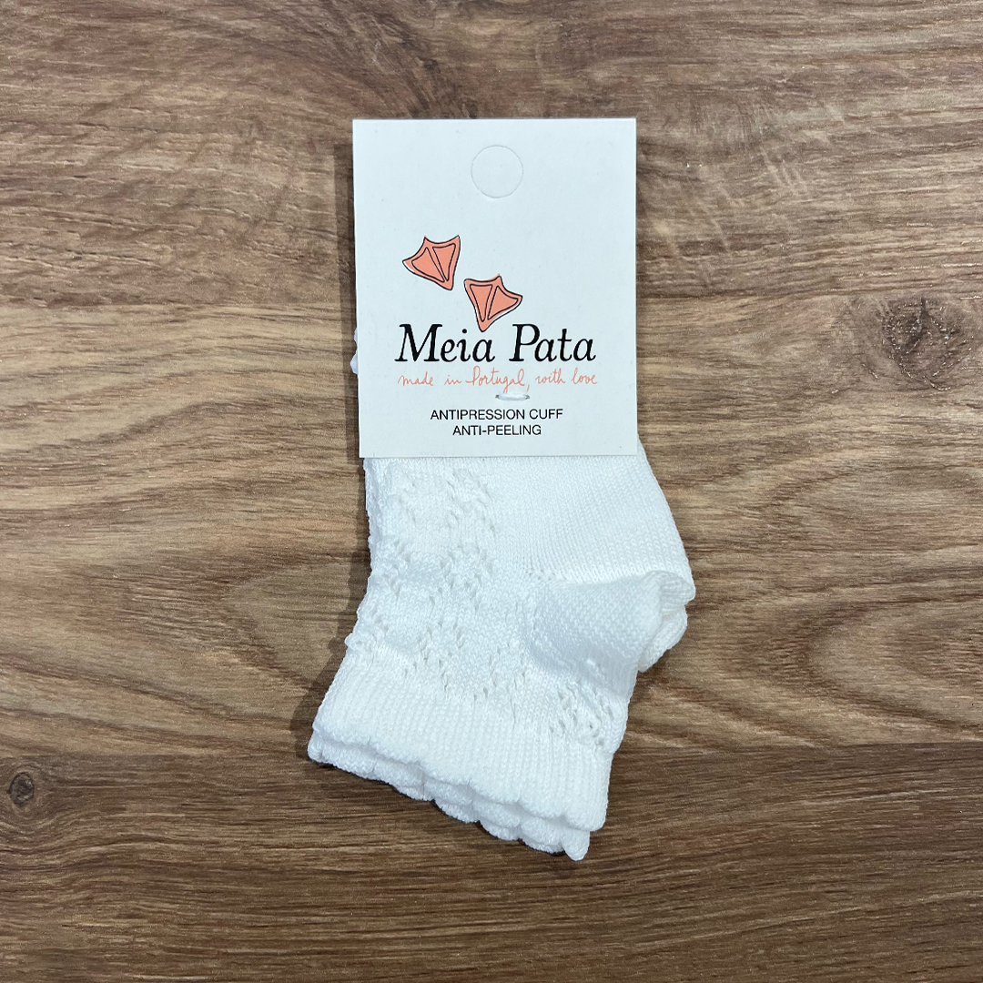 Calzini Corti con Ricamo Bianco Meia Pata - in varie misure