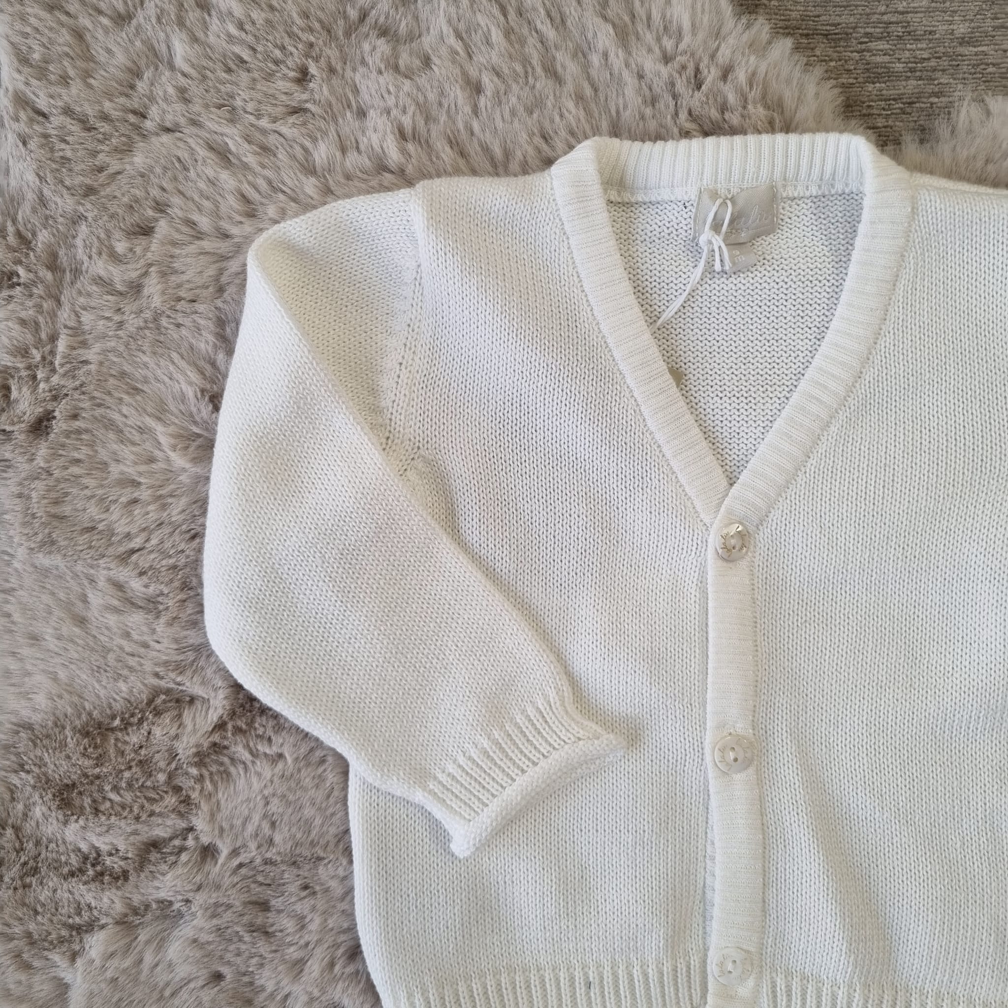 Cardigan bianco in filo - dalla 6 alla 24 mesi