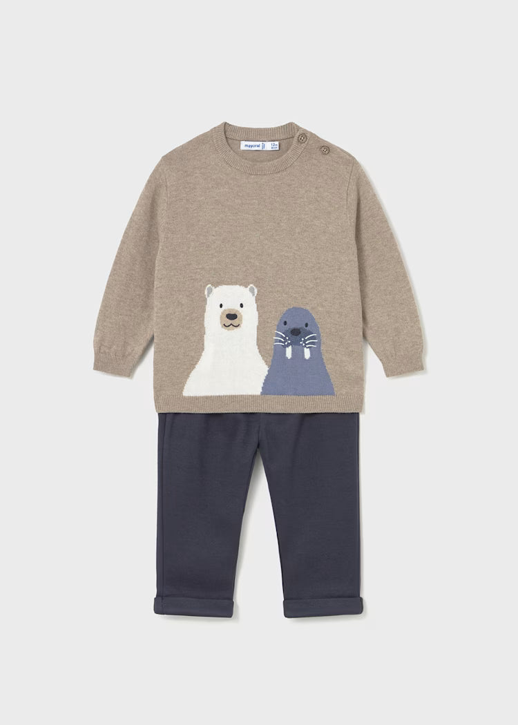 Completo pantalone e maglioncino con animali - Mayoral