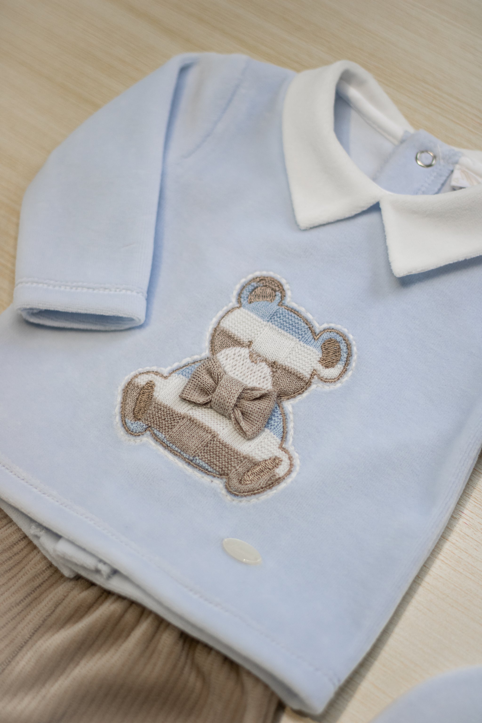 Completo 3 Pezzi Orsetto Azzurro - Ninnaoh