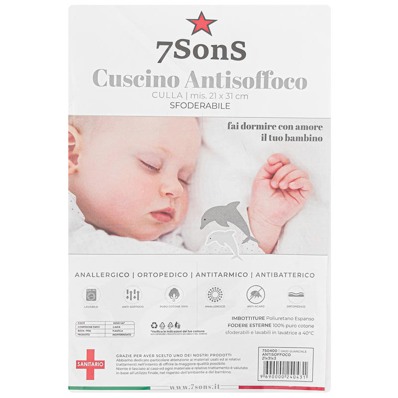 Cuscino Antisoffoco per carrozzina 21x31+3 cm