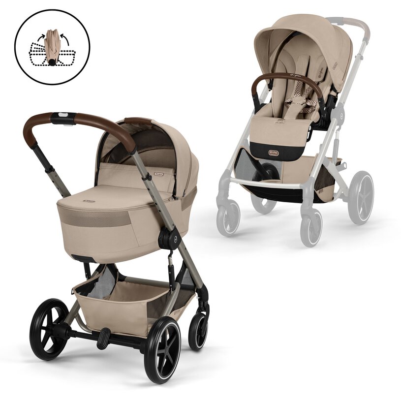 Balios S Lux con navicella richiudibile - Almond Beige - CYBEX Gold