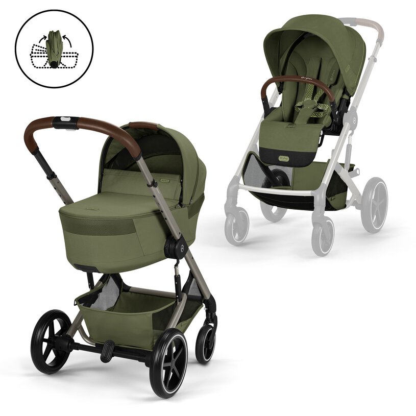 Balios S Lux con navicella richiudibile - Moss Green - CYBEX Gold