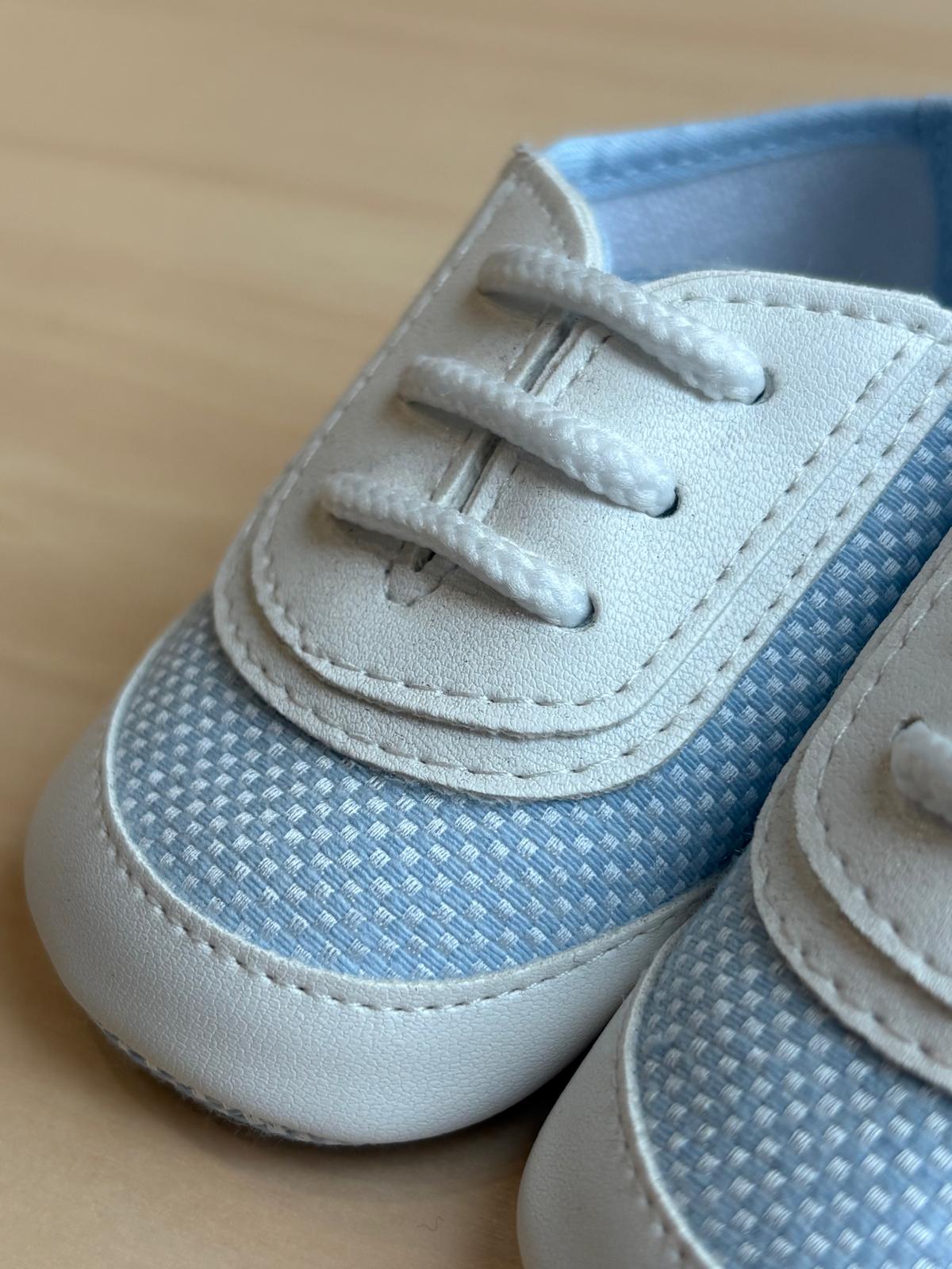 Scarpette Cerimonia Azzurre e Bianche con ricamo - Minù