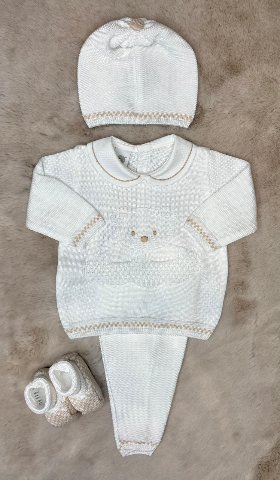 Completo 4 pezzi in filo col beige - Marlù