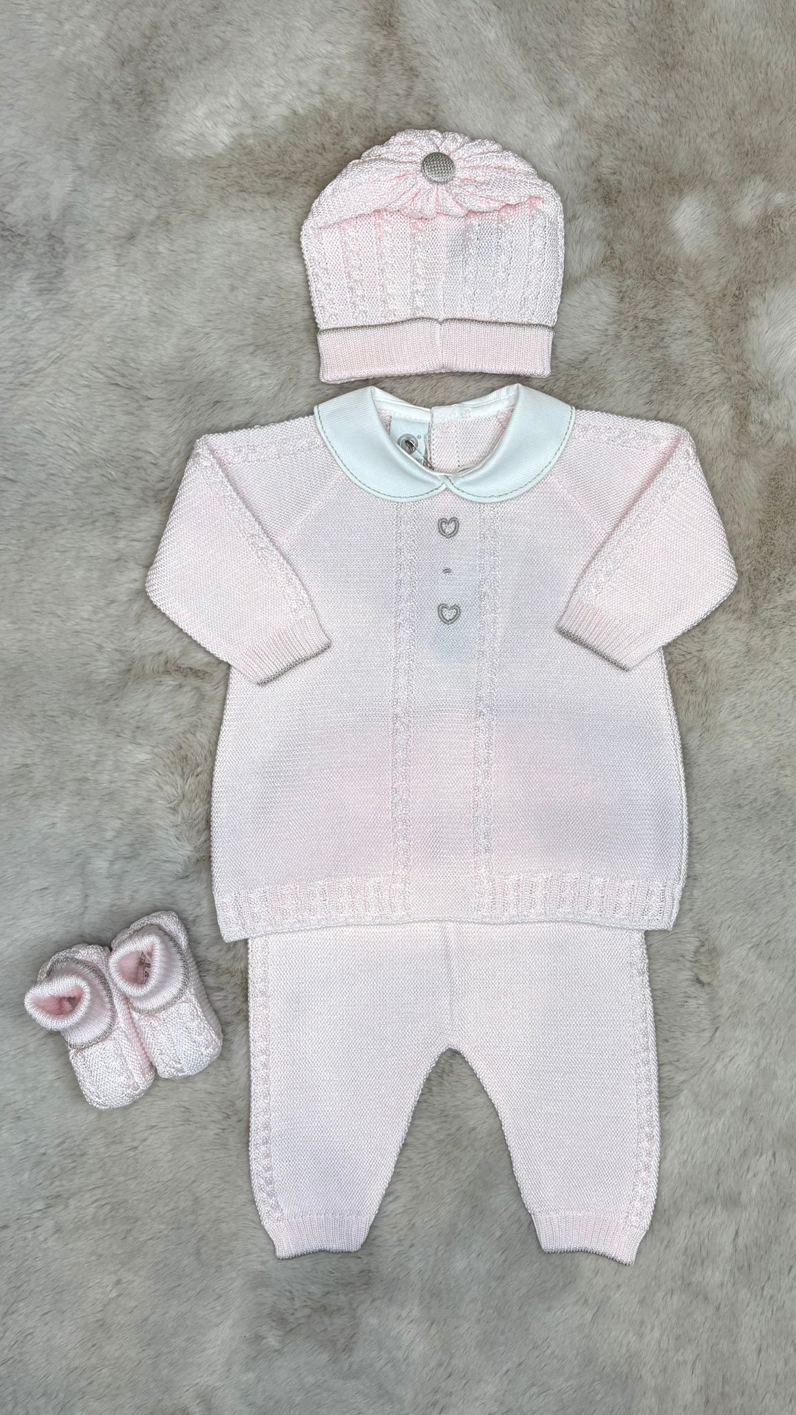 Completo 4 pezzi in filo rosa - Marlù