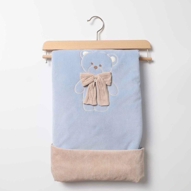 Coperta in Ciniglia Imbottita Azzurra Orsetto - Marlù