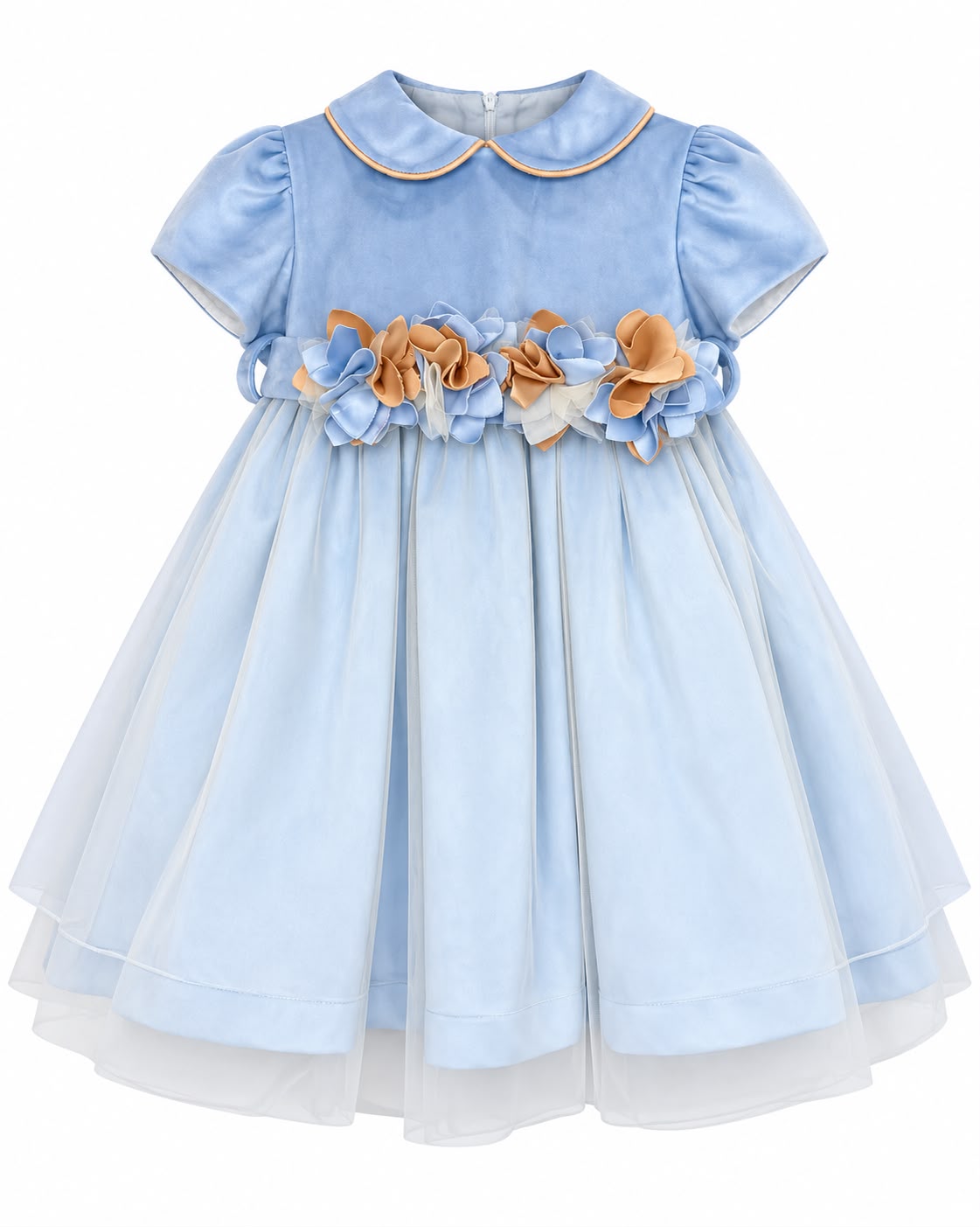 Vestitino Cerimonia Azzurro con Maxi Fiocco - La Sartoria dei Piccoli