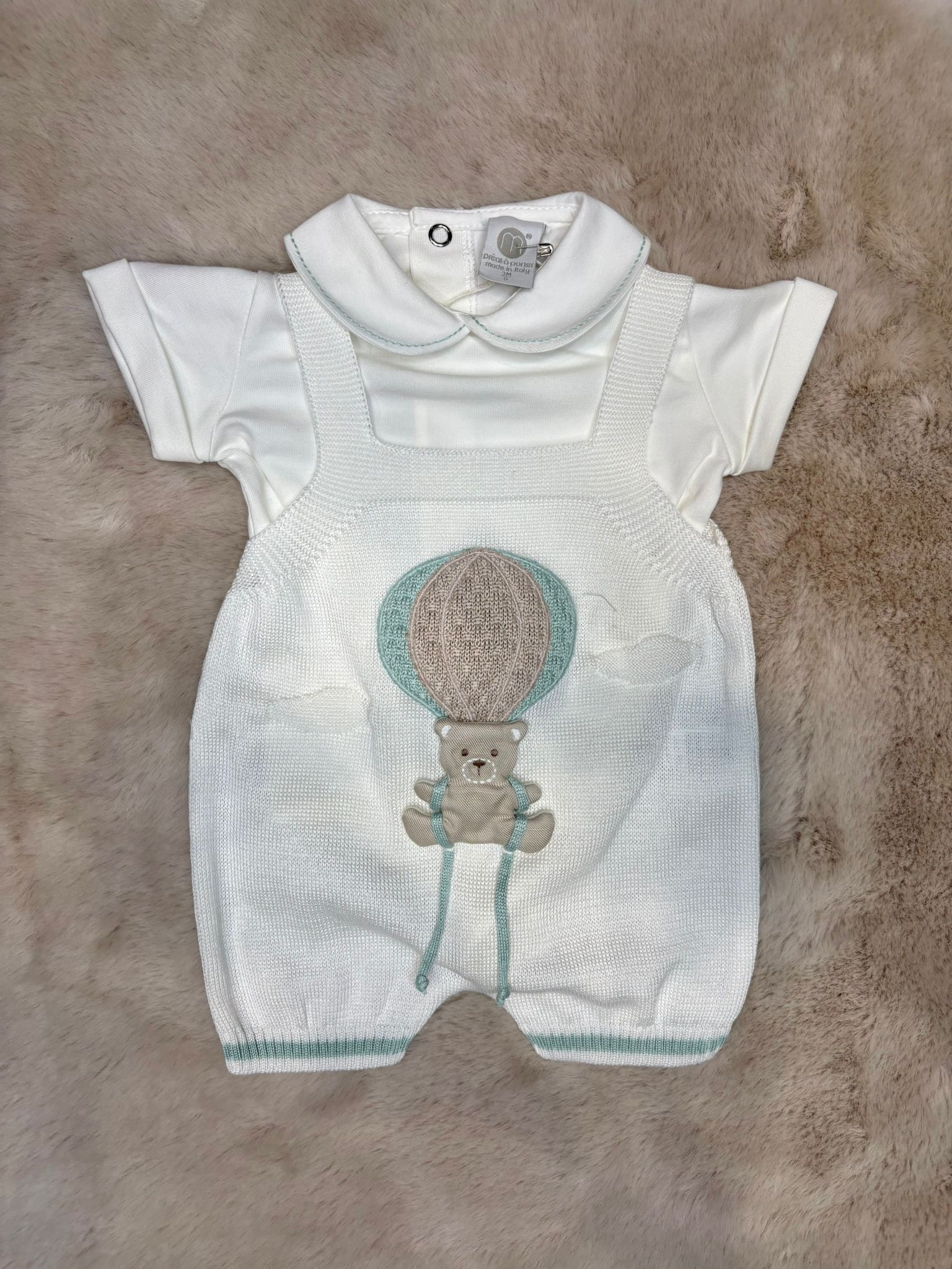 Completino in filo tema "Mongolfiera" Salopette e Body - Marlù