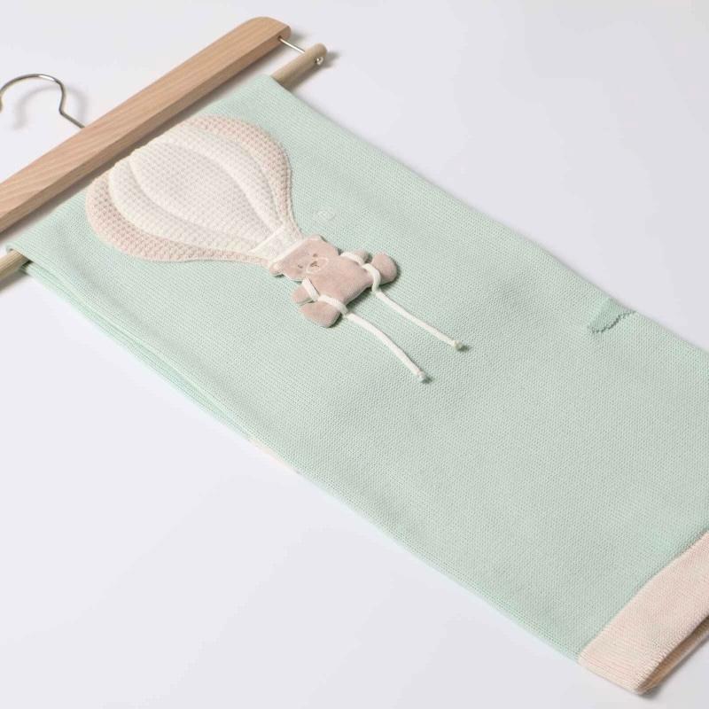 Coperta in Lana Mongolfiera Verde Lichene - Marlù