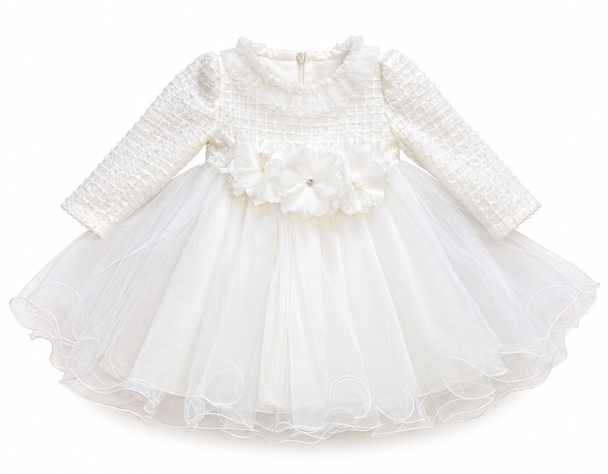 Vestitino Cerimonia con tulle e fiori in vita - Bimbalò