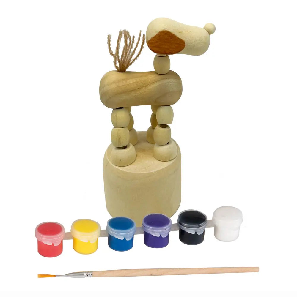 Cane di legno push-up da dipingere - Egmont Toys