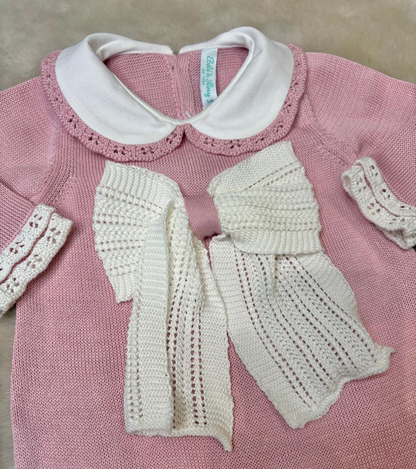 Tutina e scarpette fiocchetto rosa - Bebè di Almy