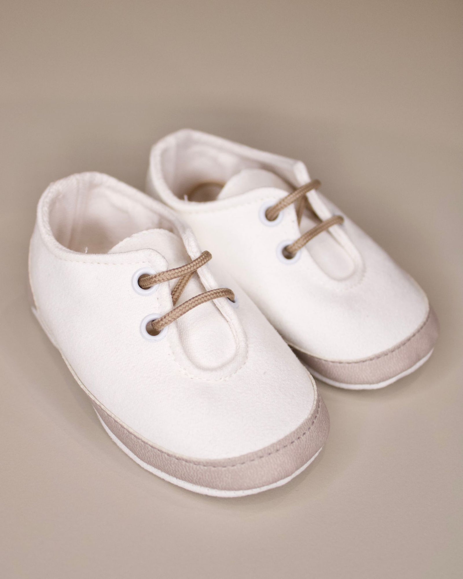 Scarpette Bianche e Tortora con lacci - Marlù