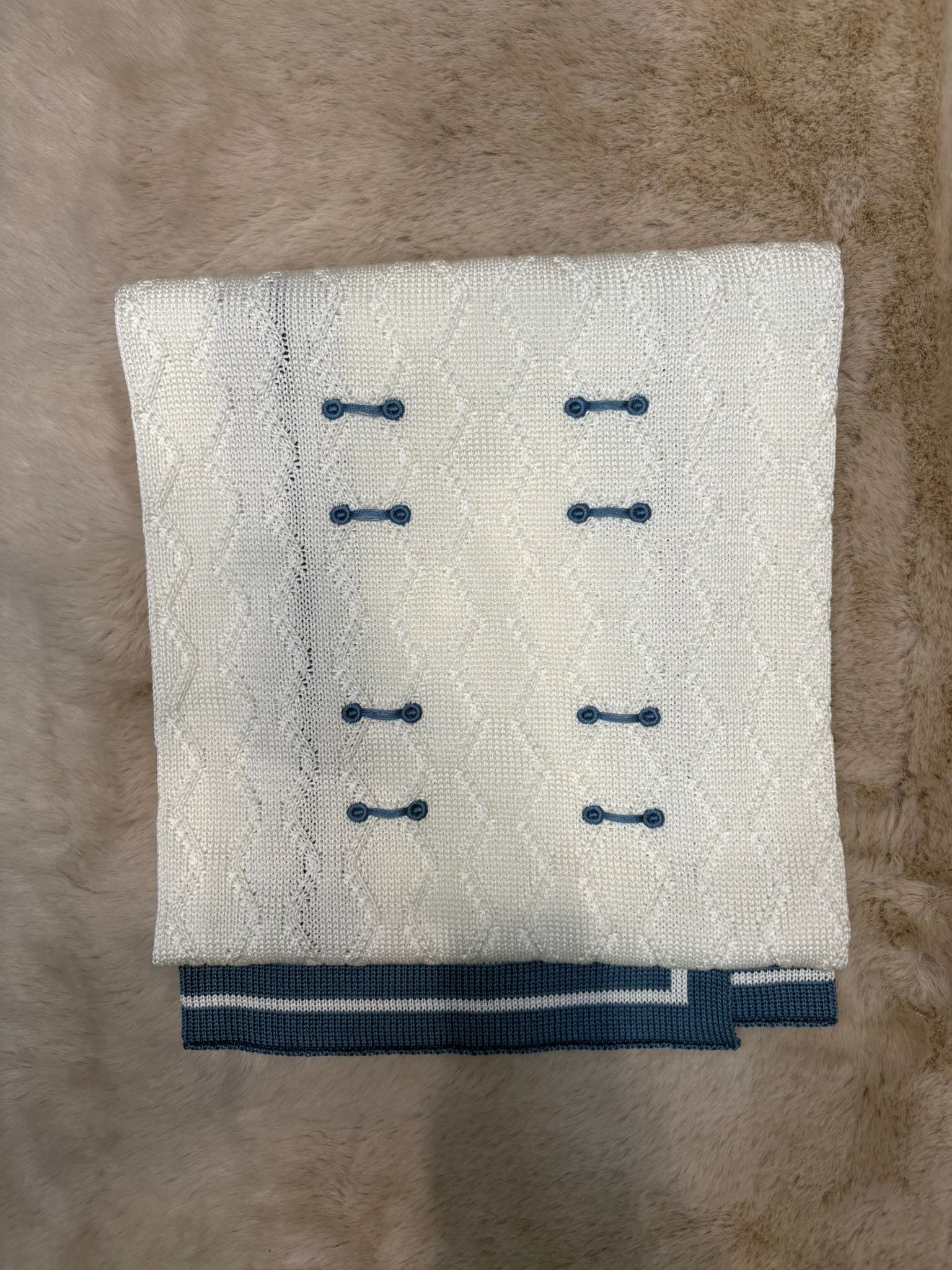 Copertina in filo Blu e Bianco - Marlù